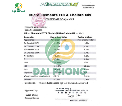 PHÂN BÓN VI LƯỢNG CHELATE EDTA CAO CẤP 