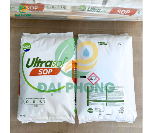 PHÂN BÓN ULTRASOL SOP - K2SO4 - 0-0-51+18S SQM BỈ